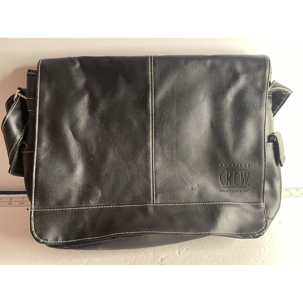 American Crew Messenger/Computer Bag, Black‎ Leather